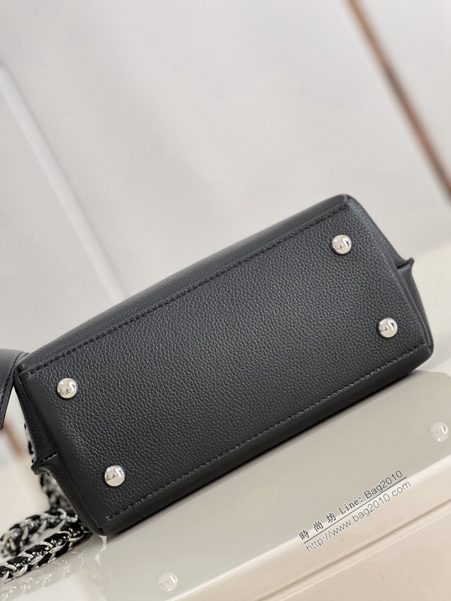 LV專櫃2023新款Lockme Ever迷你手袋 M21088黑色 路易威登全皮手提女包 dn1379